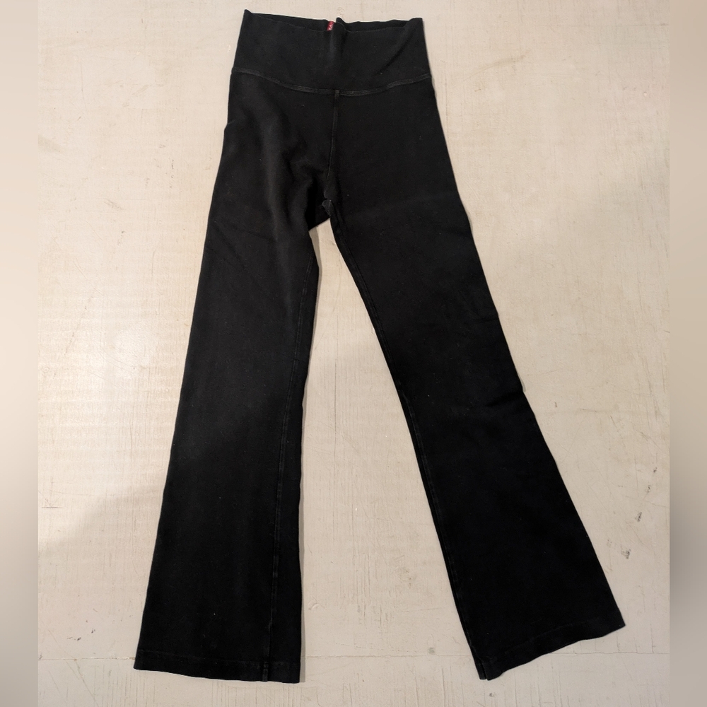 Hardtail Forever Black High Waisted Fold Over Flare Leggings Dance Yoga